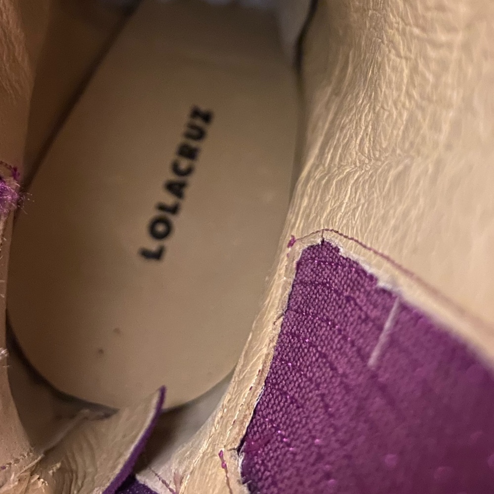 Lola Cruz Leste Suede Boots Fuchsia /Purple Platform Booties Women’s Size 37 - Picture 7 of 9